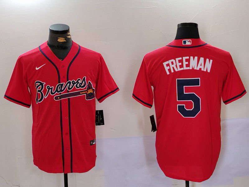 Men Atlanta Braves #5 Freeman Red Game 2024 Nike MLB Jersey style 4->atlanta braves->MLB Jersey